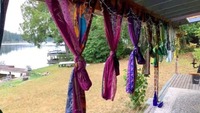 All'ingrosso lotto indiano Vintage vecchio Sari di seta Multi-colore fatto a mano Patchwork riciclato tenda porta drappo di nozze ombra cubicolo