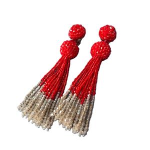 Boucles d'oreilles en perles avec logo personnalisé Boucles d'oreilles longues en perles de rocaille de style bohème Vente en gros - Product Image 4