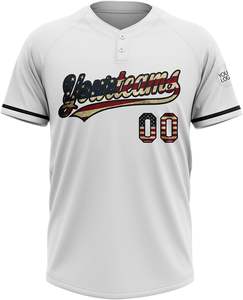Venta al por mayor Jersey de béisbol de manga corta en blanco barato con opciones de sublimación de características de talla grande transpirable - Product Image 1