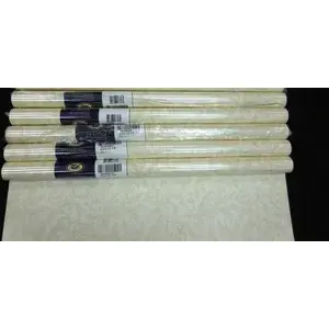 Papier peint géométrique tourbillon beige ton sur ton Double rouleaux X 5 matériaux en vinyle 10m de longueur pour salon ou appartement - Product Image 1