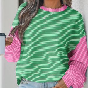 Sweat-shirt personnalisé pour femmes style perlé Sweat-shirt tricoté gaufré de couleur unie tricoté gaufré pour dames - Product Image 1