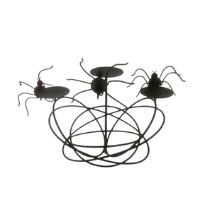 Portavelas de hierro decorativo de lujo, candelabro antiguo negro mate para sala de estar y decoración de Halloween hecha a mano - Product Image 1