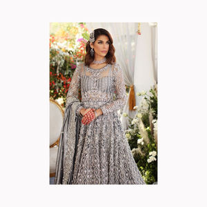 หนักlehengaชอลิดูปัตตาเสื้องานเย็บปักถักร้อยหินมุกงานเจ้าสาวlahnga lehengaชอลิราคาขายส่ง - Product Image 6