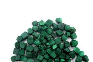 4-6 MM <span class=keywords><strong>Natural</strong></span> Verde Monolítico Cristal Chakra Coração Solto Pedra 50 Peças Raw Malaquita Gemstone para Cura Espiritual - Product Image 5
