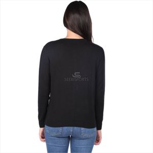 Black Buttoned Womens Knitwear <b>Cardigan</b> Full Customizable Sweaters for College Girls - Product Image 2