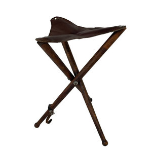 Chaise pliante en cuir artisanal de qualité supérieure avec support pour lampe et dossier rétractable pour la photographie en extérieur, la chasse et le camping - Product Image 5