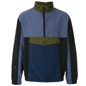 Pulls personnalisés coupe-vent à capuche avec poche à rabat sur le devant Vestes pour hommes à demi-fermeture éclair Veste coupe-vent pour hommes à vendre - Product Image 1