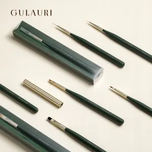 GULAURI Professional Acrylic Nail Brush Metal Handle Manicure Crystal Nail Brush Private Label For Salon Nail Art