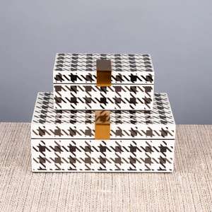 Caja de regalo de diseño geométrico moderno Caja de laca de madera Premium hecha a mano de Vietnam - Product Image 3