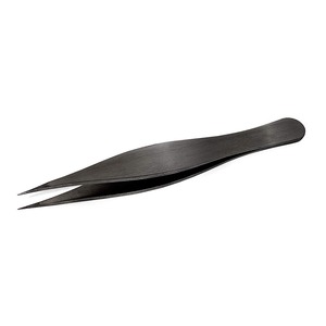 Pinzas de pestañas de acero inoxidable con punta puntiaguda y logotipo personalizado, suministros de belleza de etiqueta privada para extensión de pestañas - Product Image 1