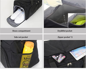 Bolsa Deportiva Impermeable de Talla Grande con Logotipo Personalizado, Bolsa de Viaje Unisex para Fin de Semana, con Compartimento para Zapatos - Product Image 4