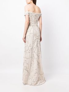 Elegant Luxury Sleeveless Evening Gown Beaded Handwork and <b>Embroidered</b> Technique A-Line Prom Dress made of <b>Tulle</b> for Parties - Product Image 4