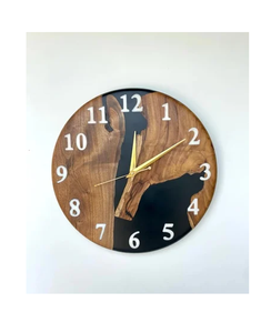 Nouveau produit Horloge murale moderne simple et silencieuse en résine et en bois Décoration de la maison à des prix compétitifs - Product Image 1