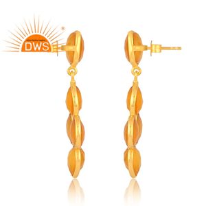 Pendientes colgantes de piedras preciosas de Calcedonia amarilla Natural chapados en oro de 18 quilates de plata esterlina superventas, fabricante de joyería fina Demi - Product Image 3