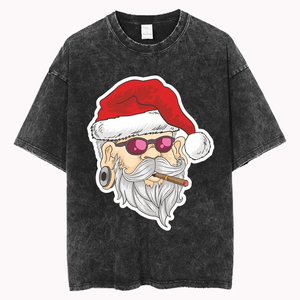 เสื้อโปโลแขนยาวสำหรับผู้ชาย, เสื้อโปโลแขนยาวลายซานตาคลอสพิมพ์ลายตัวอักษรเสื้อโปโลไซส์ใหญ่พิเศษสำหรับผู้ชาย - Product Image 3