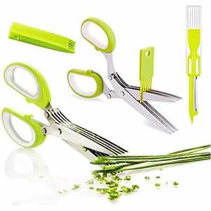 กรรไกรตัดสมุนไพรสแตนเลสใบมีด5ใบอุปกรณ์ครัวหลายชั้นสำหรับตัดและทำความสะอาดกระเป๋าถือ - Product Image 2
