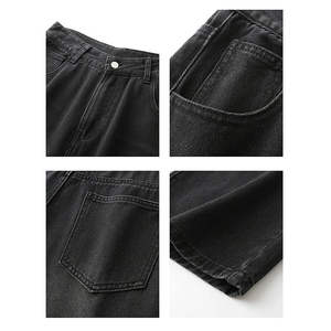 Jeans en denim délavé imprimé, style américain vintage, déchiré, coupe droite, taille mi-haute, couleur claire, pour homme, hip-hop - Product Image 4