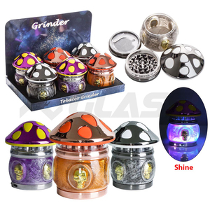 Grinder <span class=keywords><strong>in</strong></span> Vetro a Forma di Fungo per Tabacco ed Erbe con Luce, Consegna Rapida dagli USA, Spedizione Veloce 3-5 Giorni - Product Image 2
