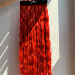 Extensiones de Cabello Humano Vietnamita Virgen 100% de Lujo, 300 Gramos, 22-24 Pulgadas, Ondulado Natural, Rojo Decolorado, Puntas Gruesas - Product Image 1
