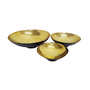 Tazón de Servir de Metal para Mesa de Comedor, Diseño Moderno Estándar, Acabado en Color Dorado y Blanco, Regalos - Product Image 4