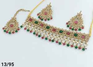 Indan Wholesale 2024 Latest Fashion Traditional Gold Plated Pearl Choker Necklace <b>Set</b> <b>for</b> <b>Women</b> - Product Image 5