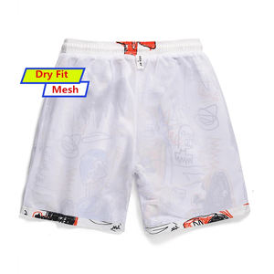 Pantalones cortos de baloncesto de doble capa para hombre, estilo 'Fog', logotipo personalizado, tela de malla gruesa, tejido informal no tejido, patrón sólido, Vintage - Product Image 5