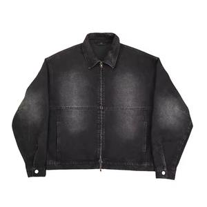 เสื้อแจ็คเก็ตยีนส์ผู้ชายแบบมีสไตล์  ซิปหน้า  แบบทำเก่า  สำหรับผู้ชาย - Product Image 5