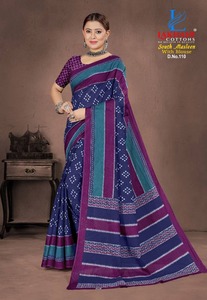 Sari en coton léger et durable pour femmes, réversible, infroissable, séchage rapide, motifs vibrants, toutes saisons, personnalisation OEM, fête - Product Image 3