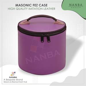 Étui de luxe pour fez maçonnique, boîte de rangement et d'exposition en similicuir |   Étuis pour casquettes des francs-maçons, violet - Product Image 2