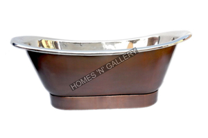 Venta caliente diseño antiguo moderno independiente falda pulida brillante bañera de acabado antiguo con diseño martillado - Product Image 3