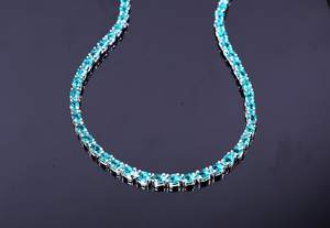 Multi Paraiba Tourmaline Rondelle Cut <b>Tennis</b> <b>Necklace</b> IGI Certified Wedding Jewelry Party Anniversary Gift for Wife Designer - Product Image 6