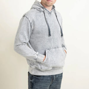 Logotipo bordado personalizado sudaderas con capucha de alta calidad 100% algodón Streetwear sudaderas con capucha de lavado ácido para hombres algodón mezclado - Product Image 5