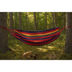 Hamac de camping en toile 200 x 80 cm - Équipement de couchage portable toutes saisons pour le camping et la randonnée - Product Image 3