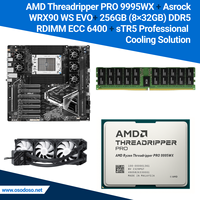 Set AMD Threadripper PRO 9995WX + ASRock WRX90 WS EVO 256GB/512GB DDR5 RDIMM