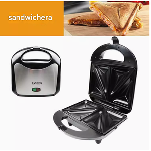 Machine à sandwichs et gaufres électrique 2-en-1 de 750 W, plaques triangulaires antiadhésives automatiques, utilisation domestique en cuisine, capacité 2 tranches - Product Image 3
