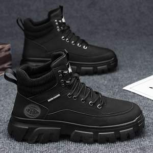 Chaussures de travail résistantes à l'usure pour chantier, confortables, imperméables, antidérapantes, avec dessus en fourrure, chaussures de randonnée et de sport pour hommes - Product Image 5