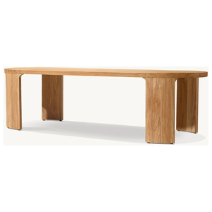 Table ovale minimaliste en teck Design de salle à manger en bois massif - Product Image 2