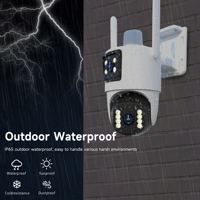 Caméra de sécurité extérieure V380 BP3 à double objectif 4G PTZ, vision nocturne infrarouge couleur, caméra IP réseau, objectif 4 mm haute définition