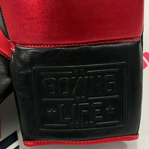 No Boxing No Life Red/Black Customized Laced Up Sparring Boxing <b>Gloves</b> For Sale Personalized Logo Training Fighting Martial Arts - Product Image 3