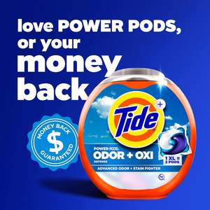 Cápsulas de Detergente para Ropa Tide Odor Defense + Oxi, Aroma Original, 45 Unidades, Eliminador Avanzado de Olores y Manchas - Product Image 1