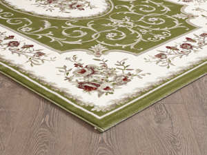 Alfombra turca de lujo hecha a máquina, modelo Laila Green, verde premium para sala de estar, del fabricante de Gaziantep. - Product Image 3