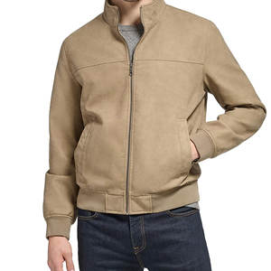 Chaqueta Bomber de Cuero para Hombre, Color Sólido, Estilo Casual de Invierno, Cuello Alto, Cómoda, con Diseño Elegante y Recubrimiento - Product Image 1