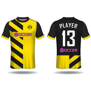 Maillot de football personnalisé KIVOTECH, noir et rose rayé, col rond, manches courtes, évacuation de l'humidité, unisexe, vêtements de sport pour adultes - Product Image 3
