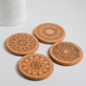 Ensemble de sous-verres en liège de forme ronde de Style classique fabriqué à la main incroyable napperon de café de décor de Table conçu sur mesure pour un usage de bureau - Product Image 2