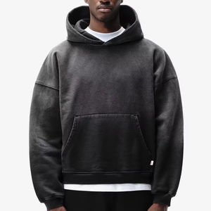 Personnalisez les sweats à capuche pour hommes de la meilleure qualité, lavés à l'acide, sweat à capuche coupe boxy épais, vente en gros de sweats à capuche surdimensionnés de style streetwear - Product Image 5