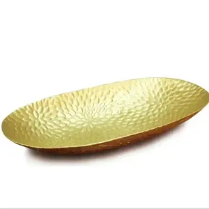 Trending Design Silver Serving Tray <b>for</b> Hotel Restaurant Serving Food <b>Fruits</b> Use Metal Serving Tray With Handle in Wholesale - Product Image 2