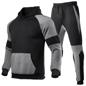 Survêtement surdimensionné pour hommes pas cher prix garçons à manches longues sweat à capuche uni noir respirant jogging costume hiver imprimé - Product Image 1