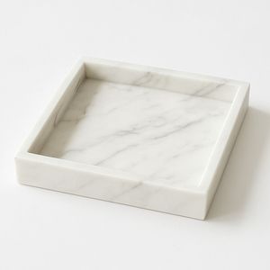 Plateau en marbre rayé de vente chaude avec des sections vertes et blanches Plateau de service élégant pour les collations, les apéritifs ou la décoration - Product Image 2