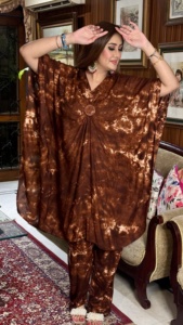 ชุดกางเกงคาฟตันเรยอนฟรีไซส์สำหรับผู้หญิงชุดเสื้อผ้าอินเดียปากีสถานแบบผูกเชือก - Product Image 4