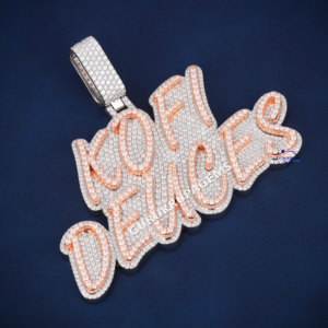 จี้เพชรโมอิสซาไนต์ทรงฮิปฮอปชุบโรเดียมแท้บนเงินแท้ 925 คุณภาพเยี่ยม ระดับความใส VVS เหมาะสำหรับงานปาร์ตี้ - Product Image 2